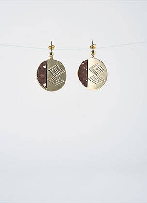 Boucles d’oreilles ornement breloque / pampille marron LITTLE ETINCELLE femme