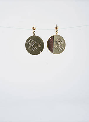 Boucles d’oreilles ornement breloque / pampille marron LITTLE ETINCELLE femme