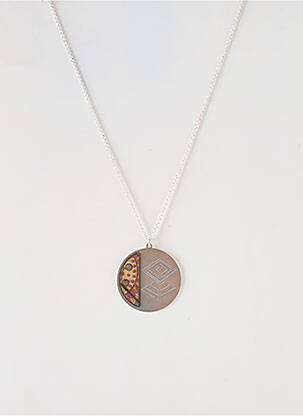Collier ornement breloque / pampille marron LITTLE ETINCELLE femme
