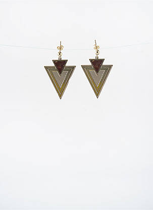 Boucles d’oreilles ornement breloque / pampille marron LITTLE ETINCELLE femme