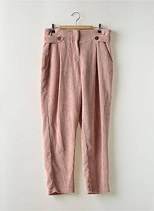 Pantalon droit taille à pinces taille haute rose ETAM femme