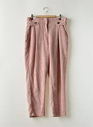 Pantalon droit taille à pinces taille haute rose ETAM femme
