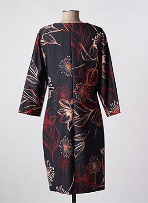Robe mi-longue imprimé fleurs manches 3/4 noir QUATTRO femme