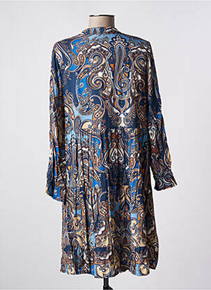Robe mi-longue manches longues manches longues bleu QUATTRO femme