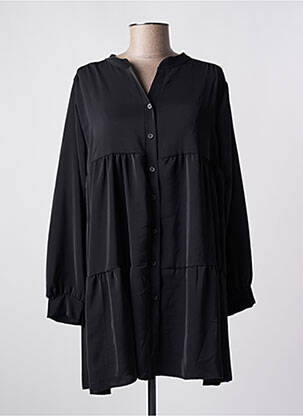 Tunique manches longues tissage crêpe noir QUATTRO femme