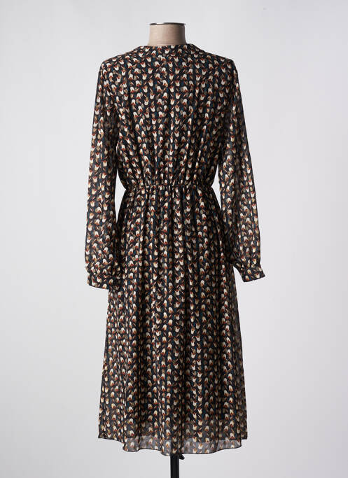 Robe mi-longue noir QUATTRO pour femme