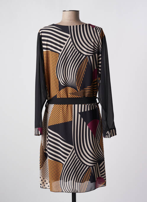 Robe mi-longue noir QUATTRO pour femme