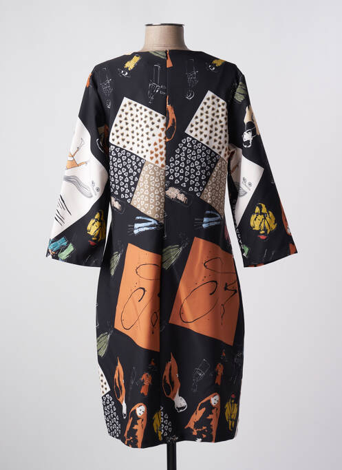 Robe mi-longue noir QUATTRO pour femme