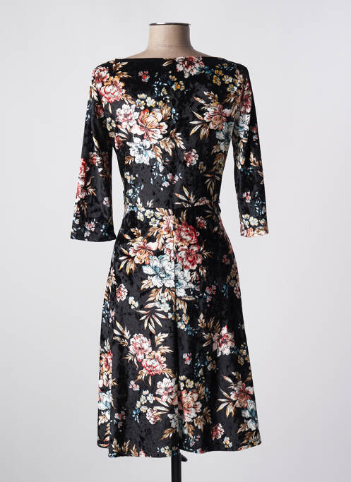 Robe mi-longue noir QUATTRO pour femme