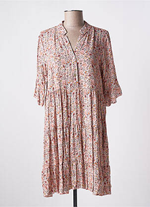 Robe courte manches 3/4 manches 3/4 rose QUATTRO femme