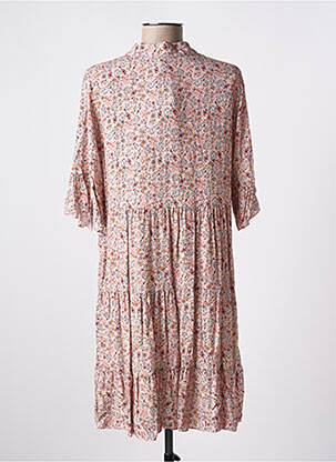 Robe courte manches 3/4 manches 3/4 rose QUATTRO femme