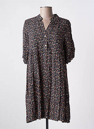 Robe courte manches 3/4 manches 3/4 noir QUATTRO femme