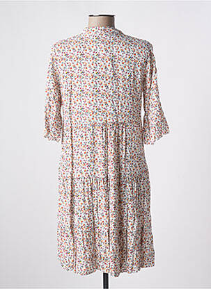 Robe courte manches 3/4 manches 3/4 beige QUATTRO femme