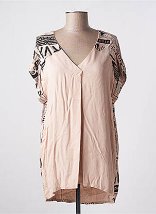 Tunique manches courtes col v beige QUATTRO femme