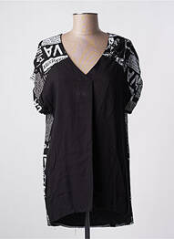 Tunique manches courtes col v noir QUATTRO femme