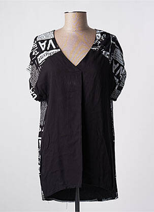 Tunique manches courtes col v noir QUATTRO femme