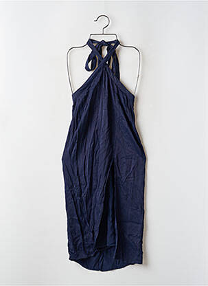Robe courte coupe cintrée fines bretelles bleu LPA femme