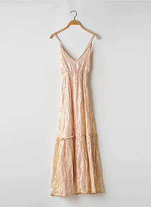 Robe longue manches dos nu fines bretelles rose SUNDRESS femme