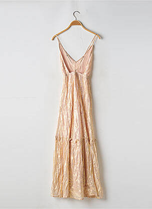 Robe longue manches dos nu fines bretelles rose SUNDRESS femme
