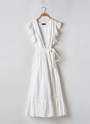 Robe mi-longue manches courtes manches courtes blanc MAJORELLE femme