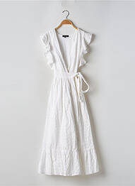 Robe mi-longue manches courtes manches courtes blanc MAJORELLE femme