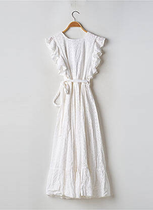 Robe mi-longue manches courtes manches courtes blanc MAJORELLE femme