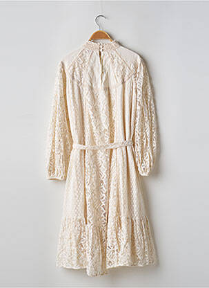 Robe mi-longue manches longues manches longues beige DERHY femme