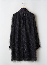 Robe courte fermeture zippée au dos manches longues noir SUNDRESS femme