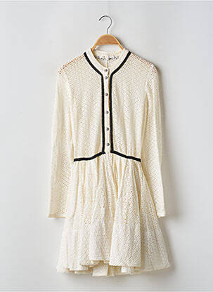 Robe courte coupe évasée manches longues beige MAJE femme
