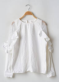Blouse fermeture boutonnée au dos manches longues blanc STORETS femme