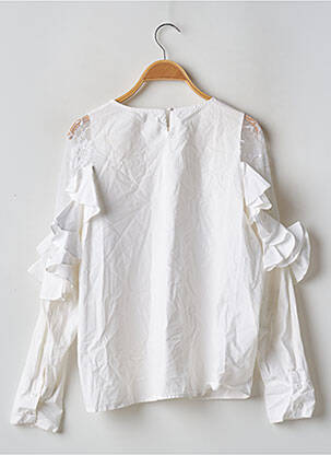 Blouse tissage popeline manches longues blanc STORETS femme