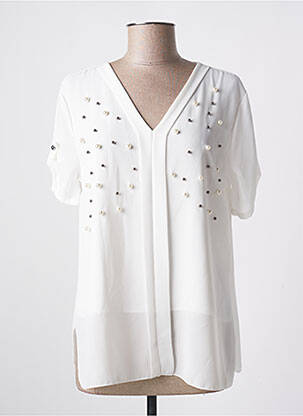 Blouse légère et transparente manches courtes blanc QUATTRO femme