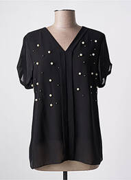 Blouse légère et transparente manches courtes noir QUATTRO femme