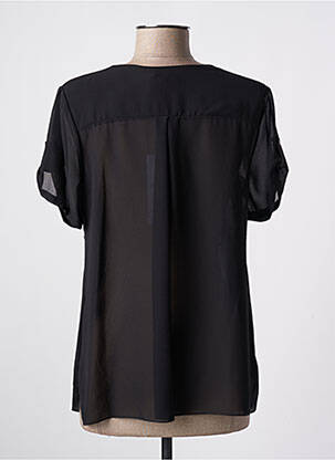Blouse légère et transparente manches courtes noir QUATTRO femme