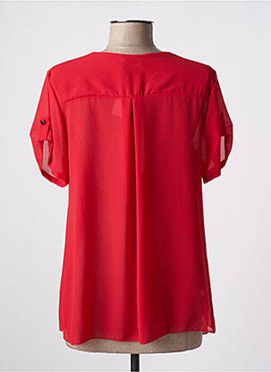 Blouse légère et transparente manches courtes rouge QUATTRO femme