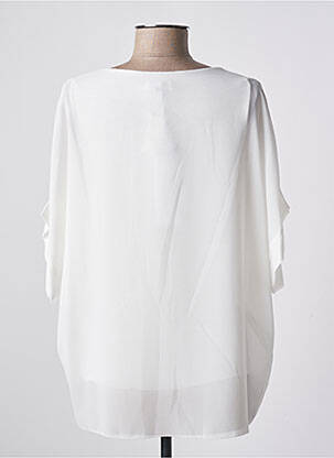 Top tissage crêpe manches courtes blanc QUATTRO femme