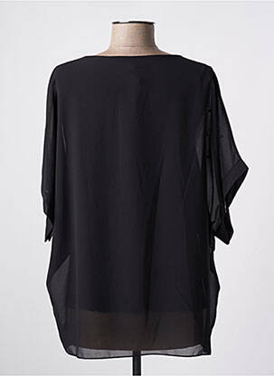 Top tissage crêpe manches courtes noir QUATTRO femme