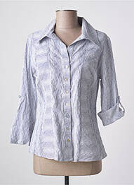 Chemisier coupe cintrée manches longues bleu QUATTRO femme