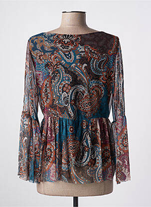 Top stretch manches longues marron QUATTRO femme