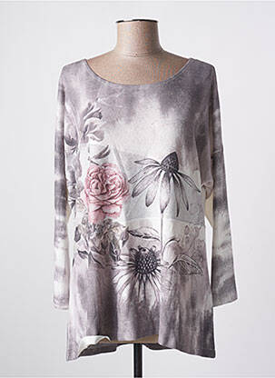 Top stretch manches longues gris QUATTRO femme