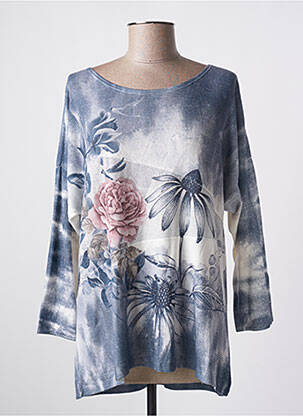 Top imprimé fantaisie manches longues bleu QUATTRO femme