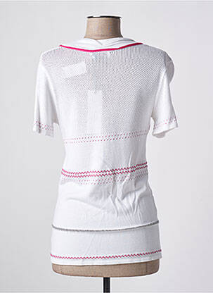 Pull coupe cintrée manches courtes blanc QUATTRO femme