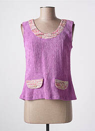Top imprimé fantaisie sans manche violet QUATTRO femme