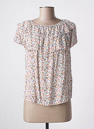 Top coupe fluide manches courtes blanc QUATTRO femme