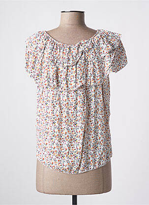 Top coupe fluide manches courtes blanc QUATTRO femme