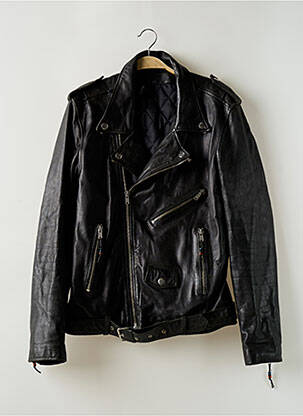 Veste en cuir coupe droite noir BLK DNM homme