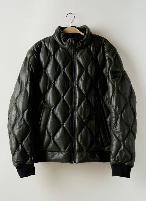 Veste en cuir vert HUGO BOSS pour homme