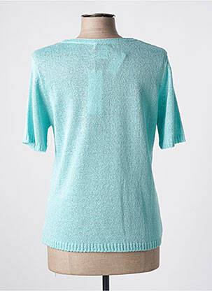 Pull coupe cintrée manches courtes bleu QUATTRO femme