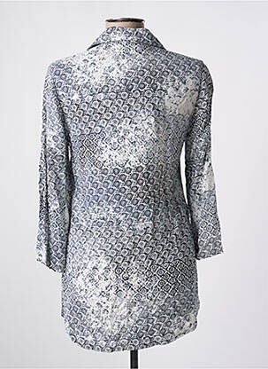 Tunique manches longues col chemisier bleu QUATTRO femme