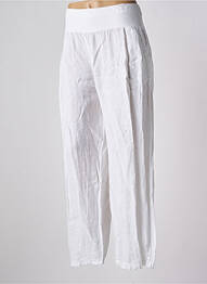 Pantalon large coupe fluide taille haute blanc QUATTRO femme